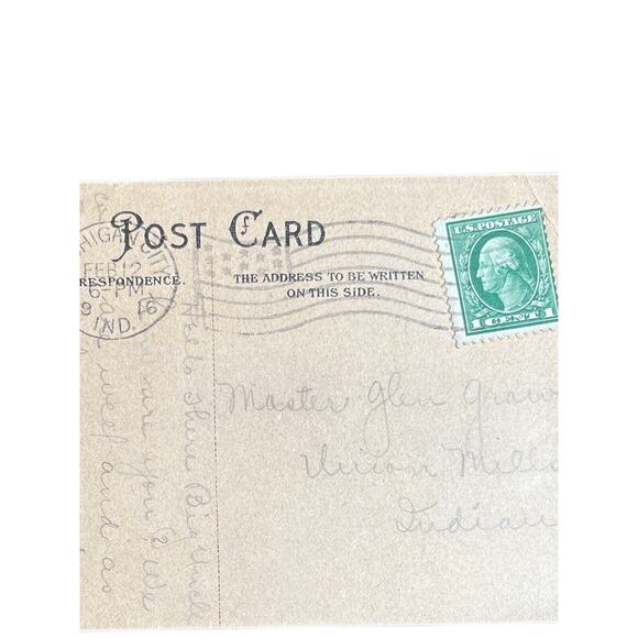 Antique 1916 Ephemera Valentine Greeting Postcard Heart Dove Bow Quiver Arrows - Picture 7 of 7